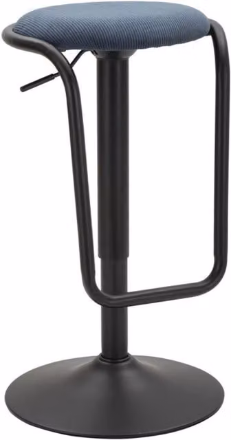 Sgabello da bar Vikasa Home Destiny blu navy con struttura in metallo nero impilabile e seduta in tessuto – 1