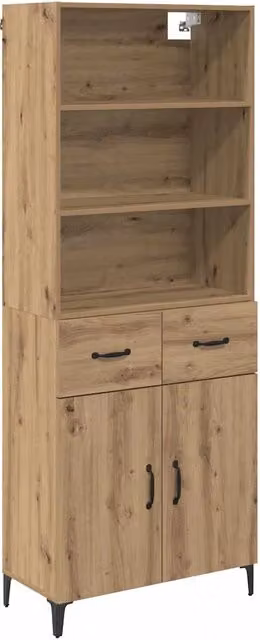 Credenza | Madia | Buffet da pranzo | Armadio da pranzo con cassetto Rovere artigianale 69,5 x 34 x 180 cm