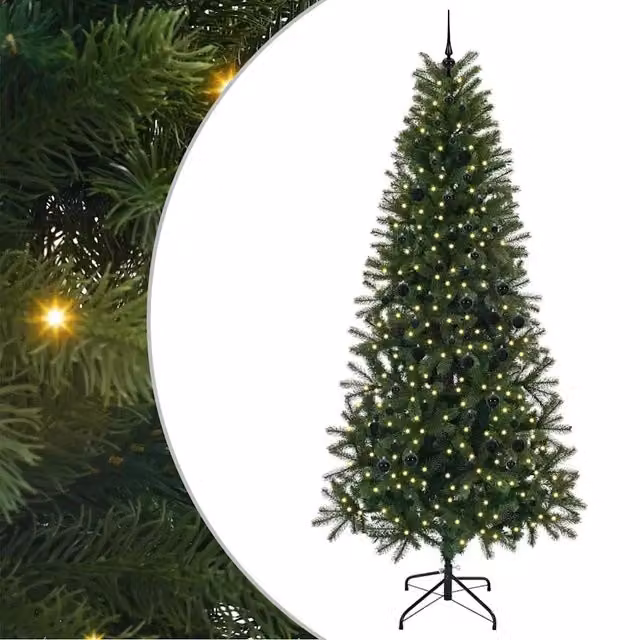 Albero di Natale | Decorazioni natalizie artificiale con 300 LED Verde 240 cm PE e PVC
