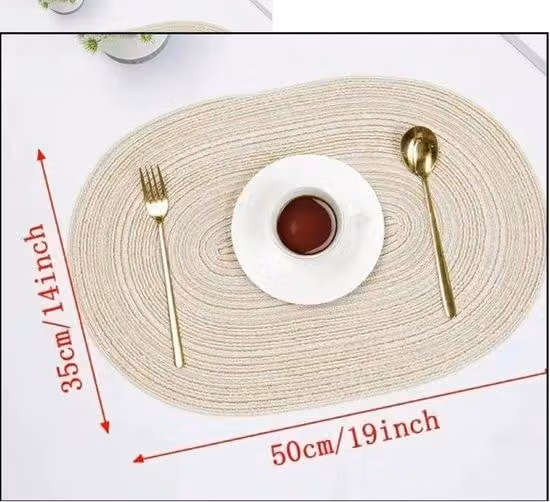 Rivestimenti in tessuto beige, forma ovale, grandi