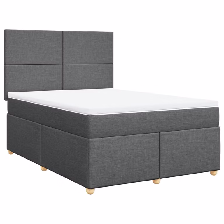 Giroletto a Molle con Materasso Grigio Scuro 160x200 cm Tessuto