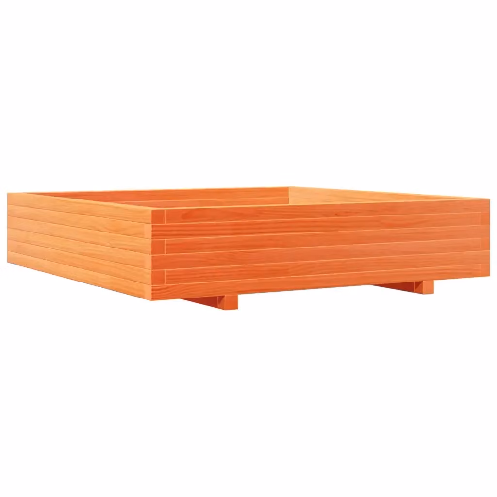 Fioriera da giardino Design Mania in legno di pino, colore marrone e arancione, L: 110 cm, P: 110 cm, H: 26,5 cm – 2