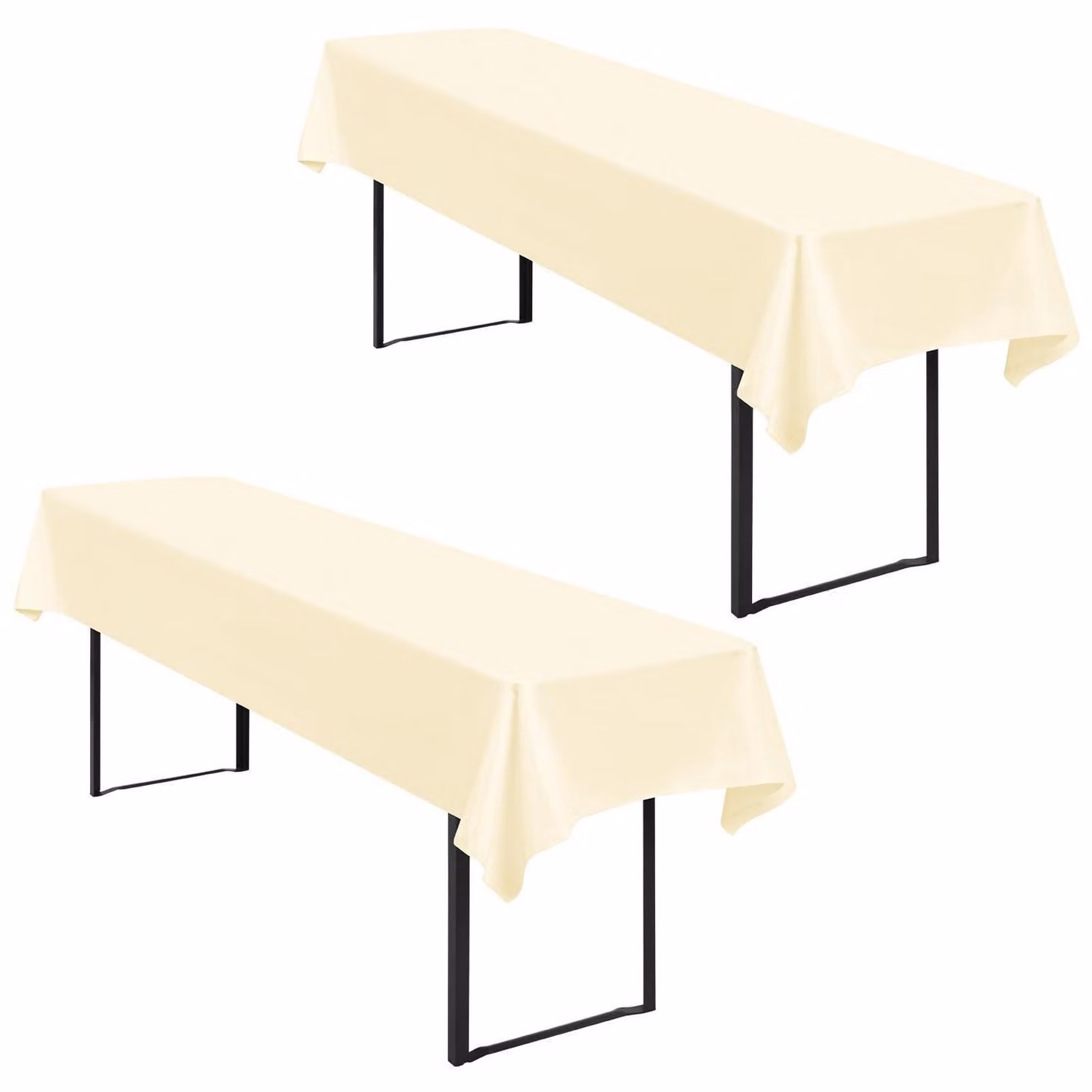 Confezione da 2 tovaglioli per tavoli, stile "Bierzeltgarnitur", dimensioni 100x250 cm, color beige, impermeabili, in poliestere