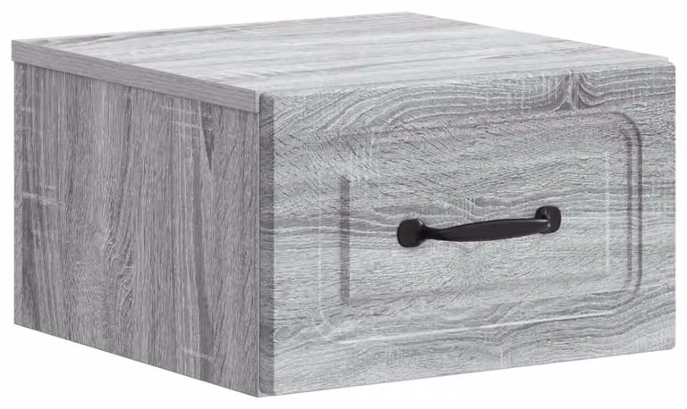 Mobiletto da notte a muro Grigio Sonoma 34,5 x 33 x 20 cm