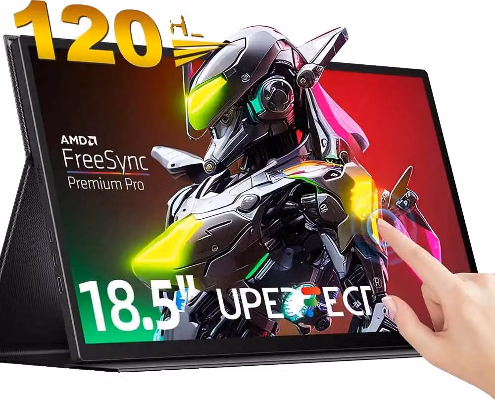 Monitor touchscreen portatile, frequenza di aggiornamento di 120 Hz, immagini HDR, spina UE