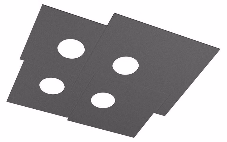 Plafoniera Moderna Plate Metallo Grigio Antracite 4 Luci Gx53