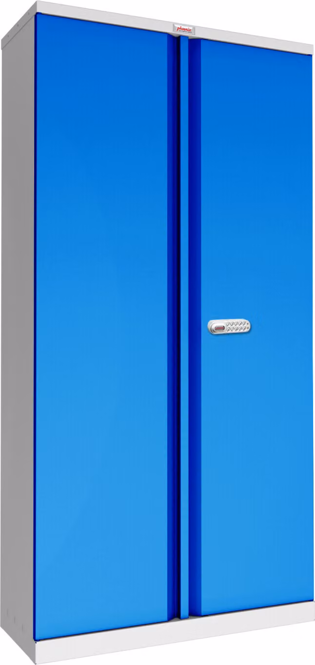 Phoenix SCL1891GBE Armadio grigio - 2 ante blu e 4 ripiani - con serratura elettronica