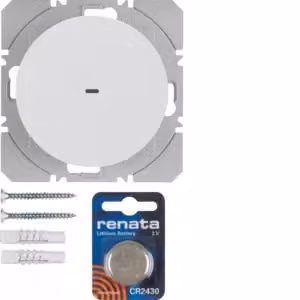 Berker 85655239 Trasmettitore da parete wireless KNX singolo, piatto, quicklink, bianco polare, lucido Berker R.1/R.3
