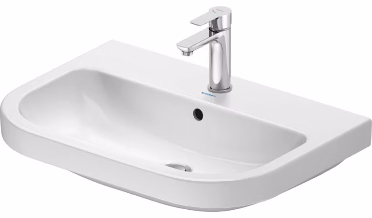 Duravit D-Code lavabo, avec trou pour robinet, avec trop-plein, 650x460x165mm, blanc brillant, 2398650000, 2398650000