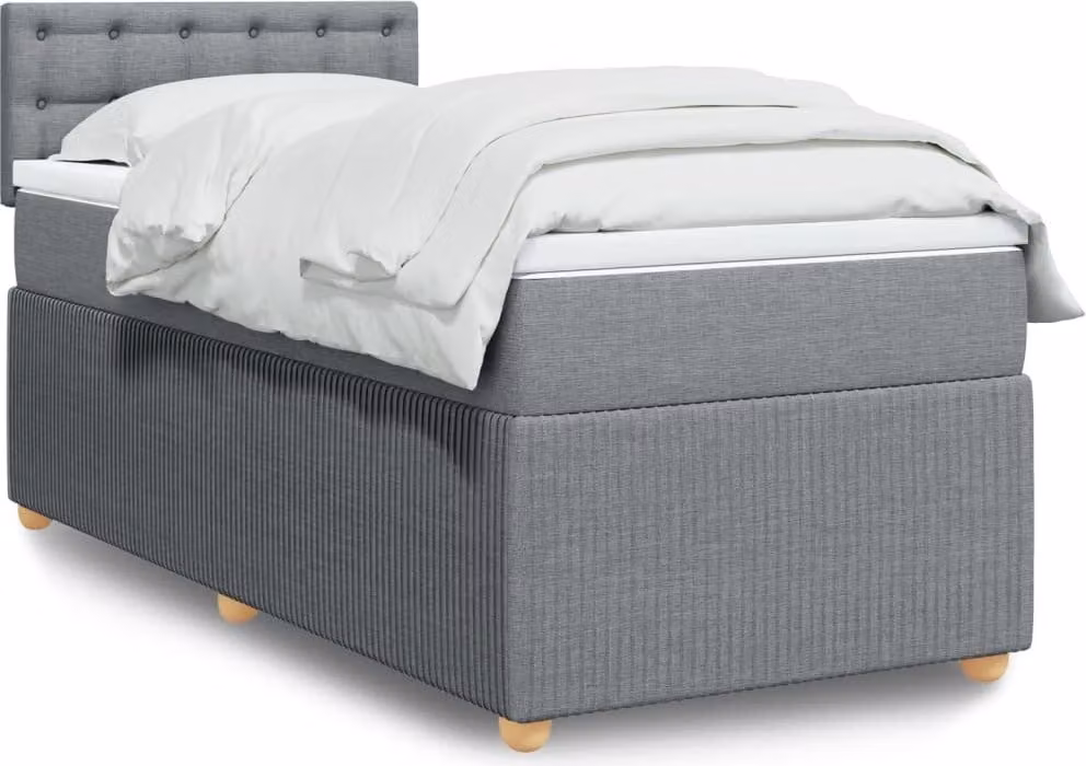 Maison Exclusive - Giroletto a Molle con Materasso Grigio Chiaro 90x190 cm Tessuto