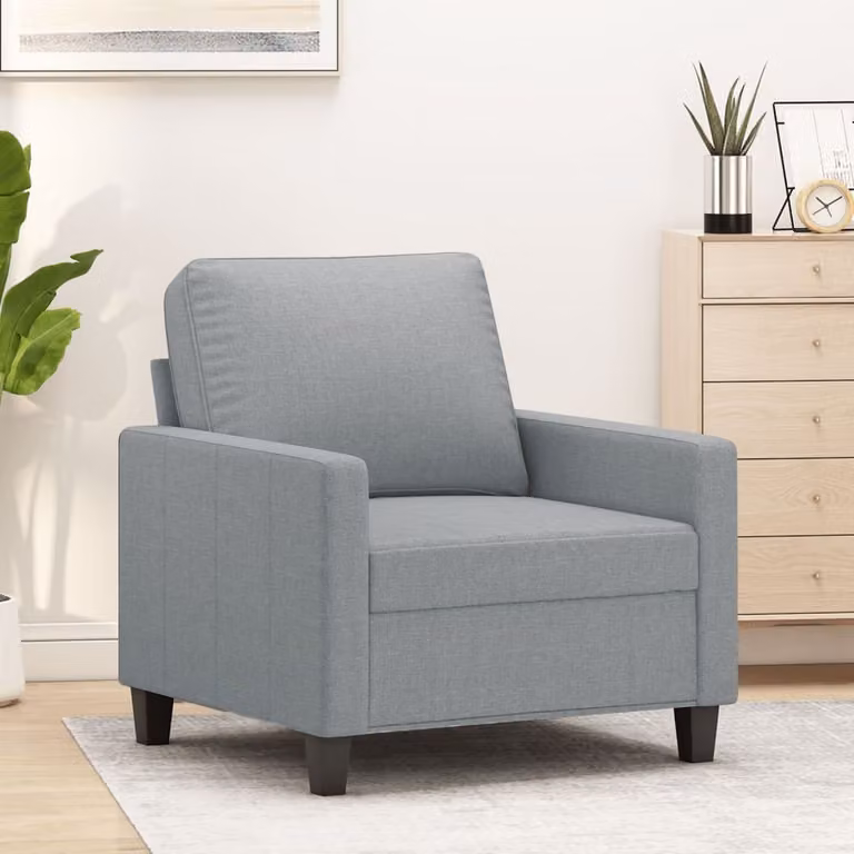 Maison Exclusive - Poltrona grigio chiaro, 60 cm, rivestita in tessuto