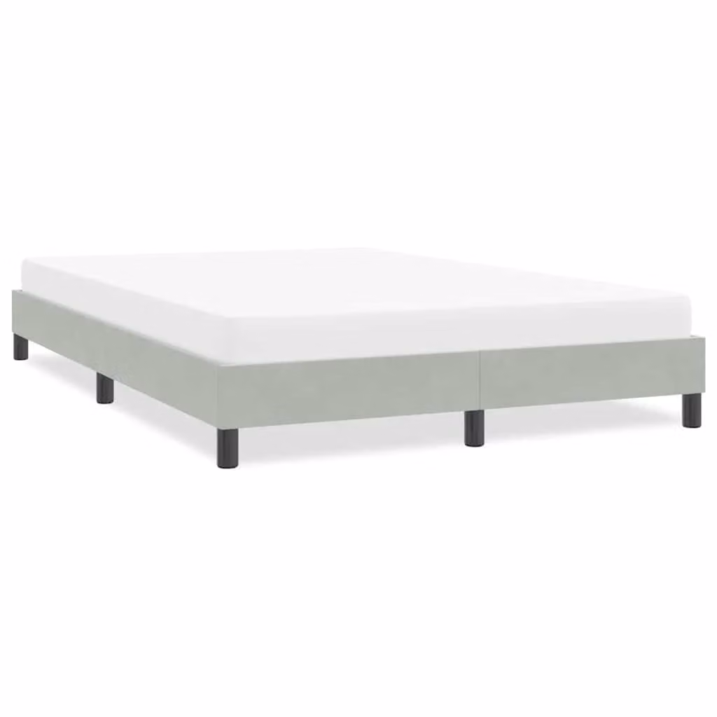 vidaXL Giroletto in Velluto Grigio Chiaro con Listelli in Legno L/P/H: 140 x 25 x 223 cm