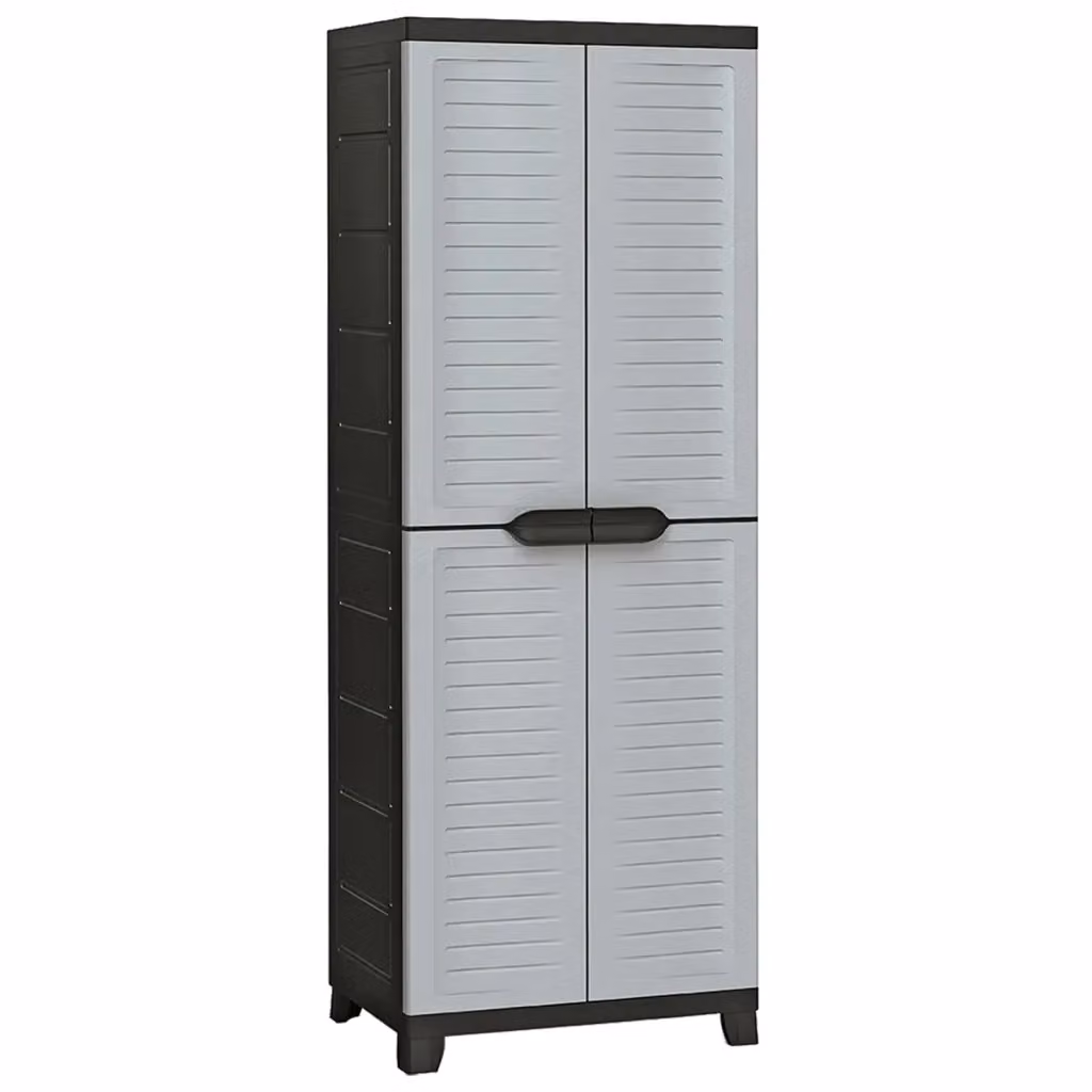 Armadietto in plastica vidaXL grigio con ante a battente e serratura L/P/H: 65 x 45 x 181 cm – 2