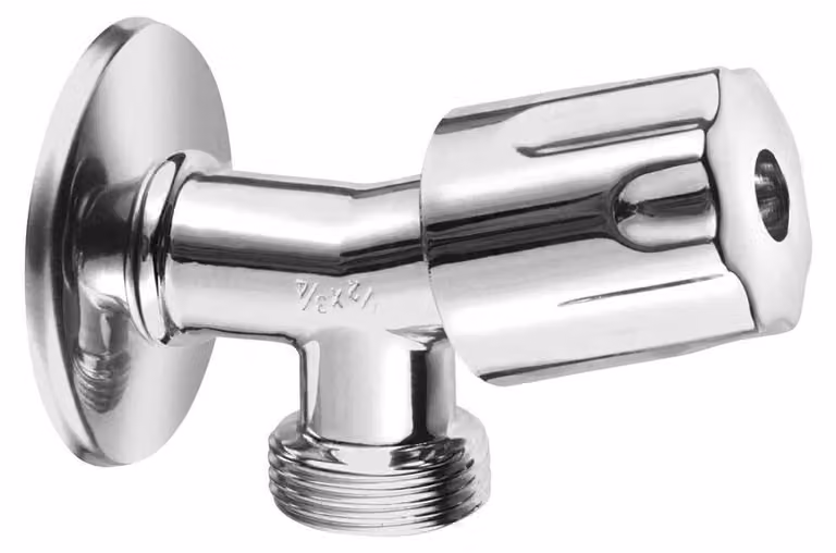 Valvola per lavatrice con valvola di non ritorno, 1/2 "x3/4", cromo