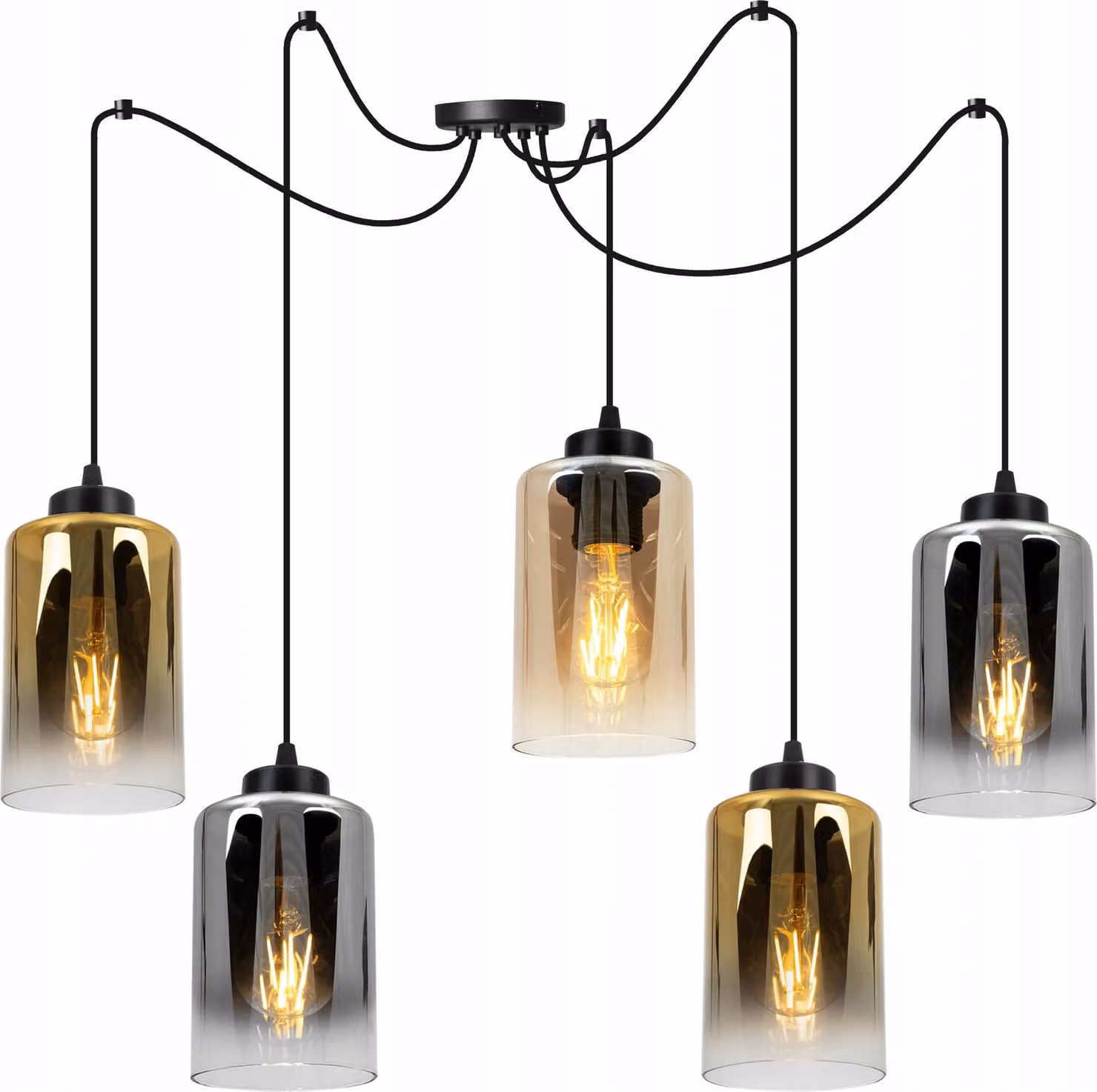 Elegante Lampada A Sospensione A Ragno Con Paralume In Vetro