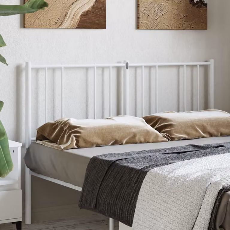 Testiera di ricambio vidaXL in metallo bianco laccato per camera da letto, Larghezza: 142 cm