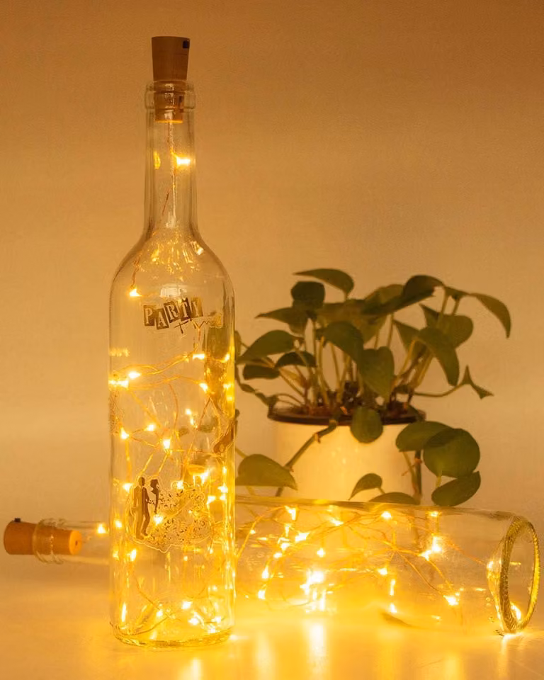 SET DI LUCI A BOTTIGLIA 16 decorazioni neutre bianche per matrimonio