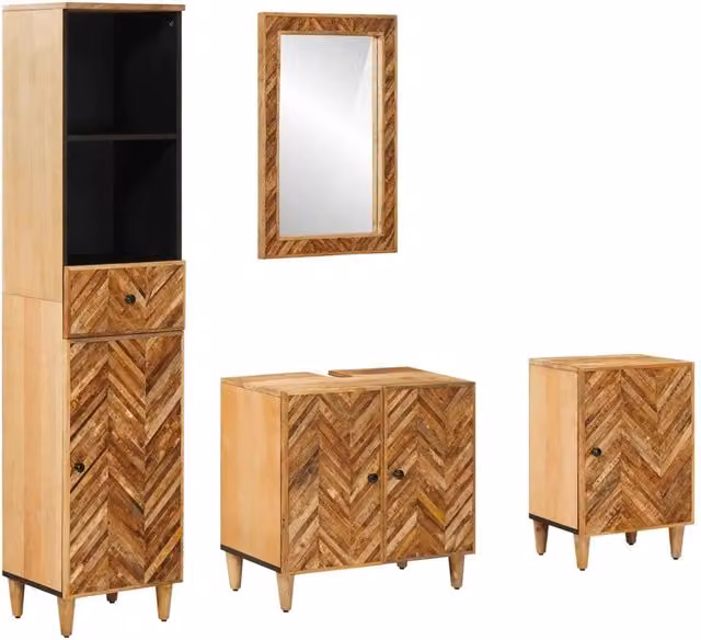 Set di Armadi da Bagno 4 pz Legno di mango massello 3310179