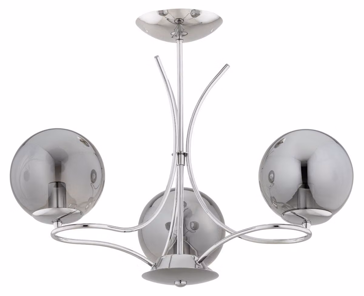 Lampada a sospensione SENTIA cromata fumé 3xE14x10W in metallo, dimensioni: 45x50x50 cm, IP20, Alfa