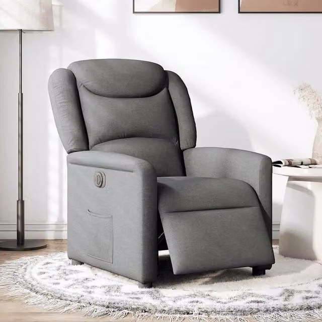 Poltrona Elettrica Reclinabile-Divano Sedia Grigio Scuro in Tessuto 717931