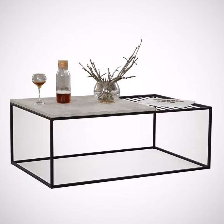 Skye Decor, Zinus - Sea Oak, tavolino da salotto, quercia marina, pannelli truciolari rivestiti al 100% in melamina, 95 x 55 x 43 cm