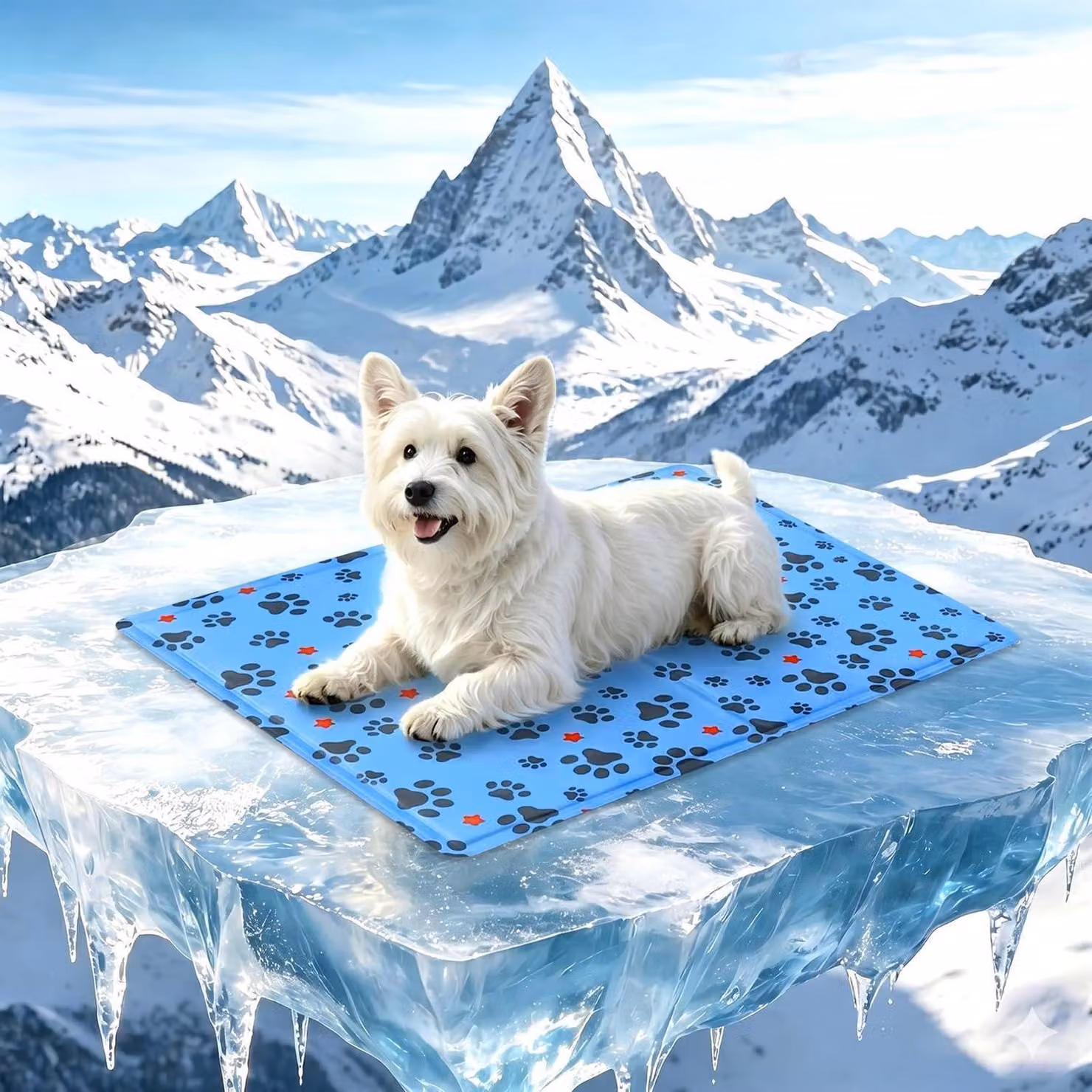 Tappetino refrigerante per cani, 50 x 40 cm, blu, pieghevole, auto-raffreddante, per animali domestici