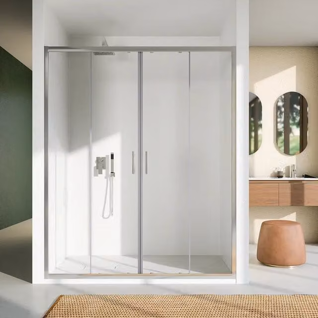 Porta doccia 200 cm due ante scorrevoli vetro 6mm trasparente | Sardinia
