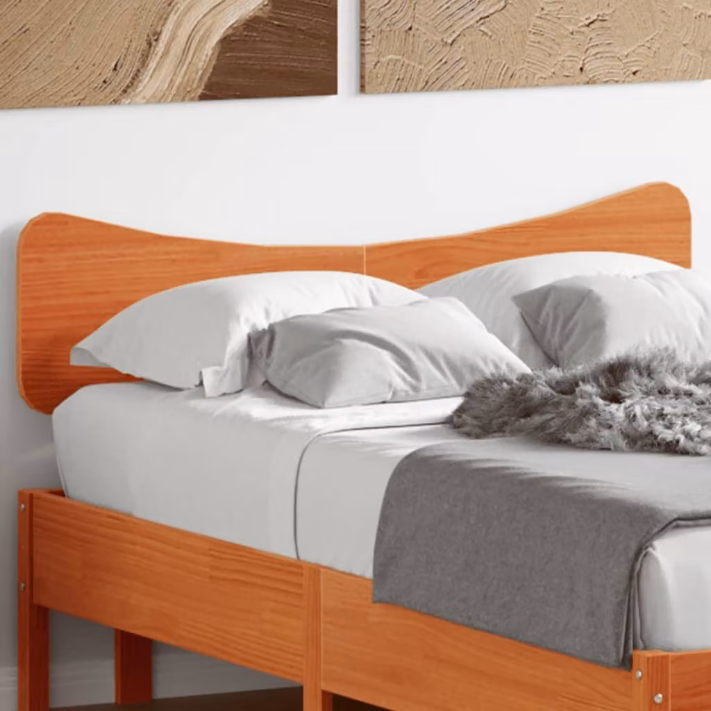 Testiera per letto vidaXL in legno massello di pino, stile rustico, colore marrone cera, 120 x 200 cm