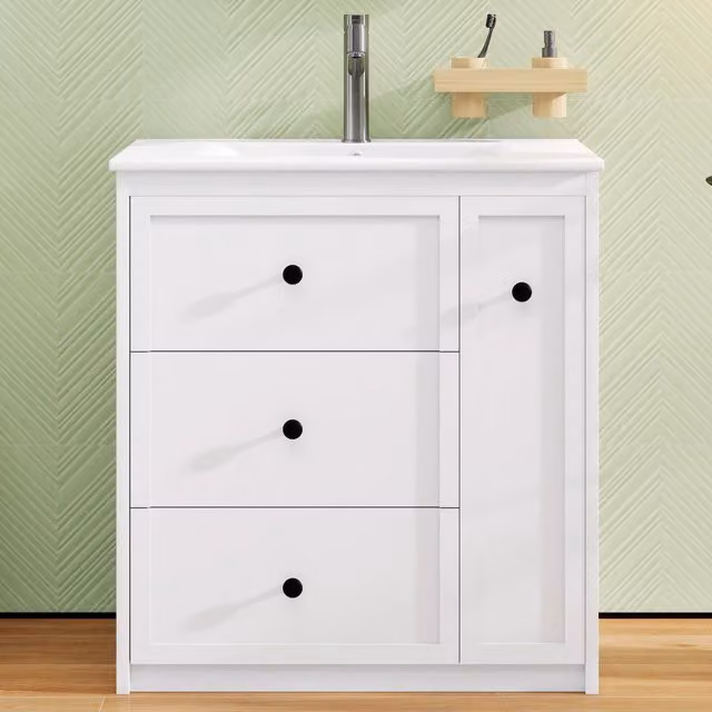 Mobile Sottolavabo con Lavabo Integrato ¨C Minimal ¨C Bianco 76,2x46,2x82 cm
