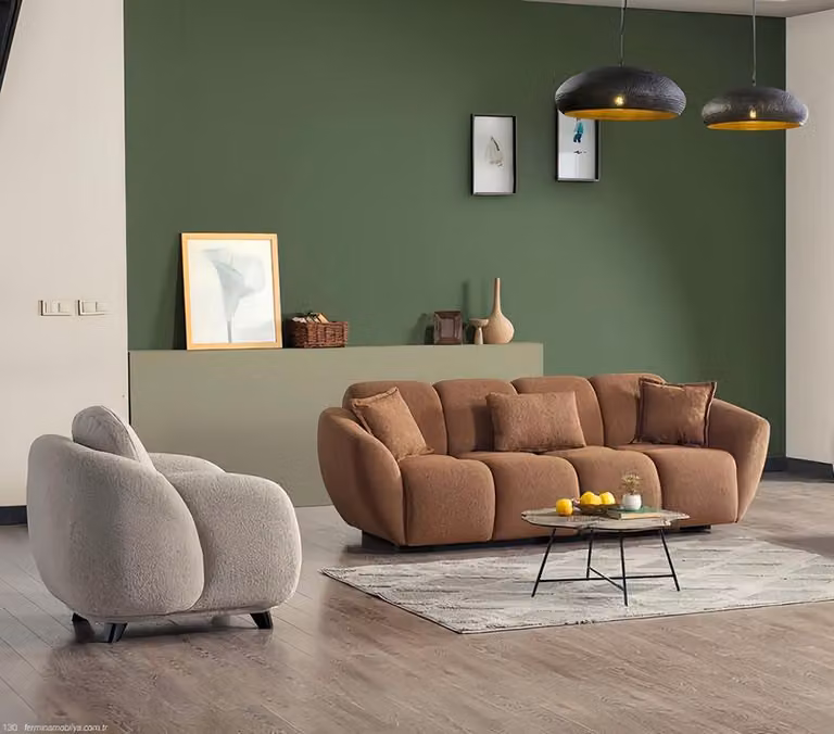 Sofa 3-Sitzer Couch Sitzgruppe Sessel Sofa-Set Wohnzimmergarnitur Garnitur 2tlg