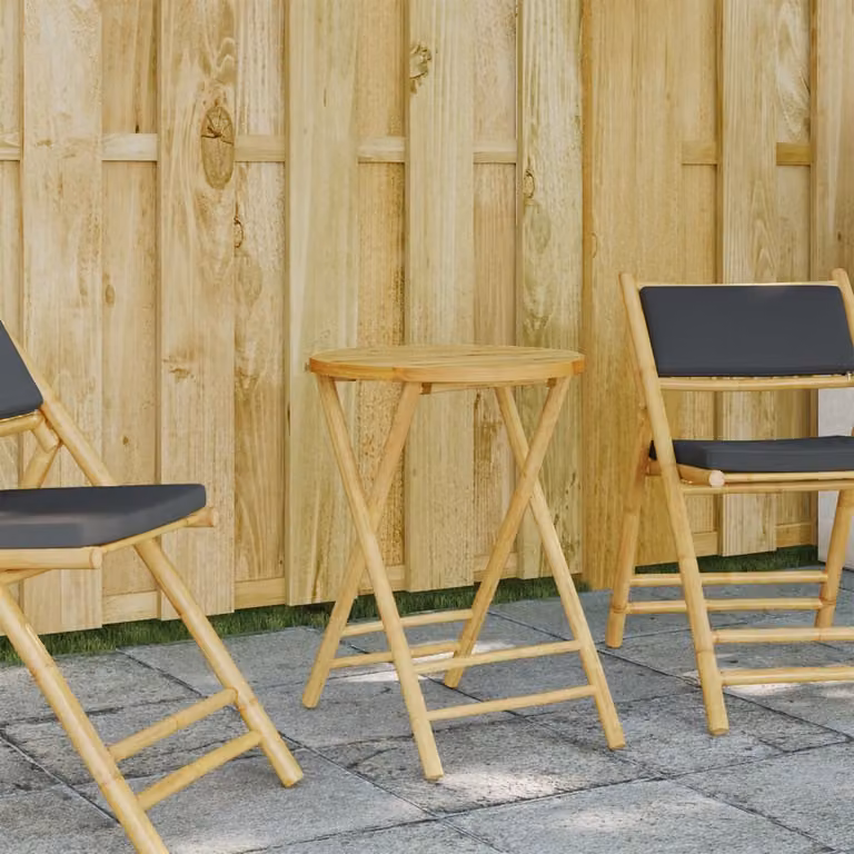 Maison Exclusive - Tavolo da giardino pieghevole, diametro 55 x 75 cm, in bambù