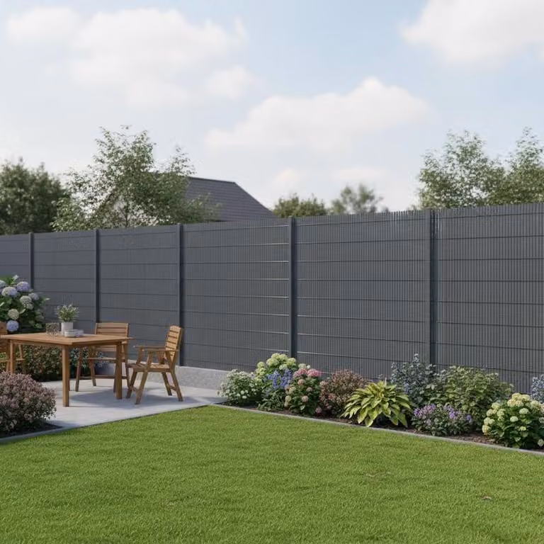 Recinzione per giardino, 90 x 500 cm, materiale plastico, resistente ai raggi UV, resistente alle intemperie, regolabile