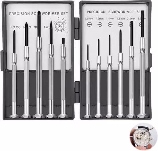 Set multifunzione da 11 pezzi per elettronica, orologi e occhiali - Set di cacciaviti di precisione per appassionati e professionisti