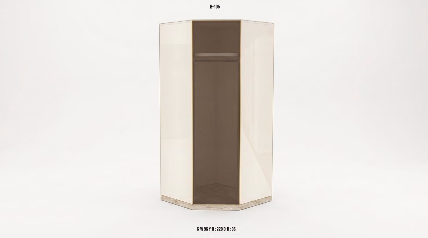 Armadio moderno beige con ante in vetro, elegante, per la camera da letto
