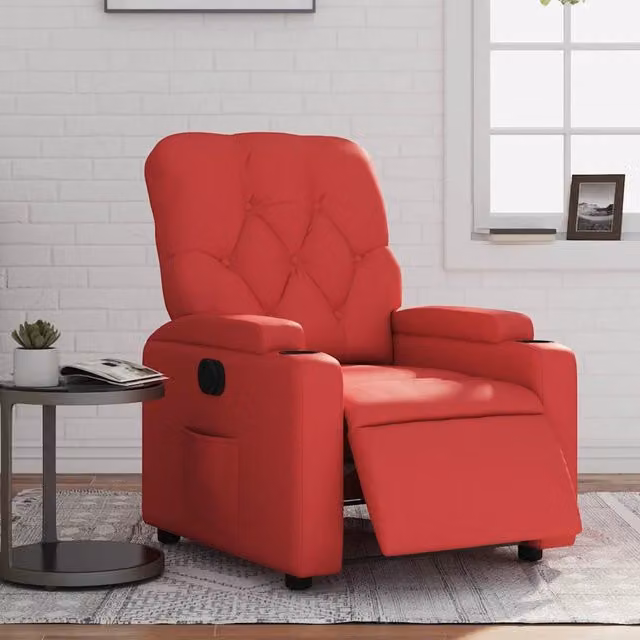 Poltrona Reclinabile Elettrica Rossa in Similpelle 3204763