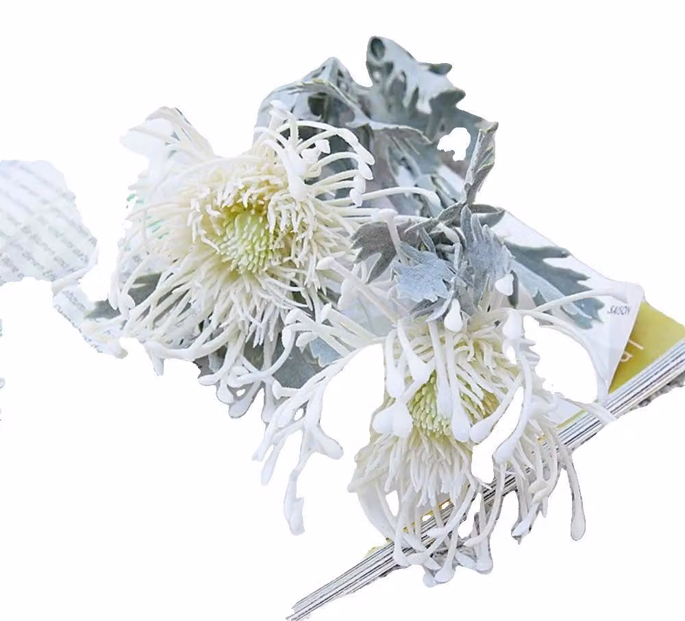 Fiori artificiali, arredamento per la casa, uso interno, BIANCO, confezione da 3 pezzi