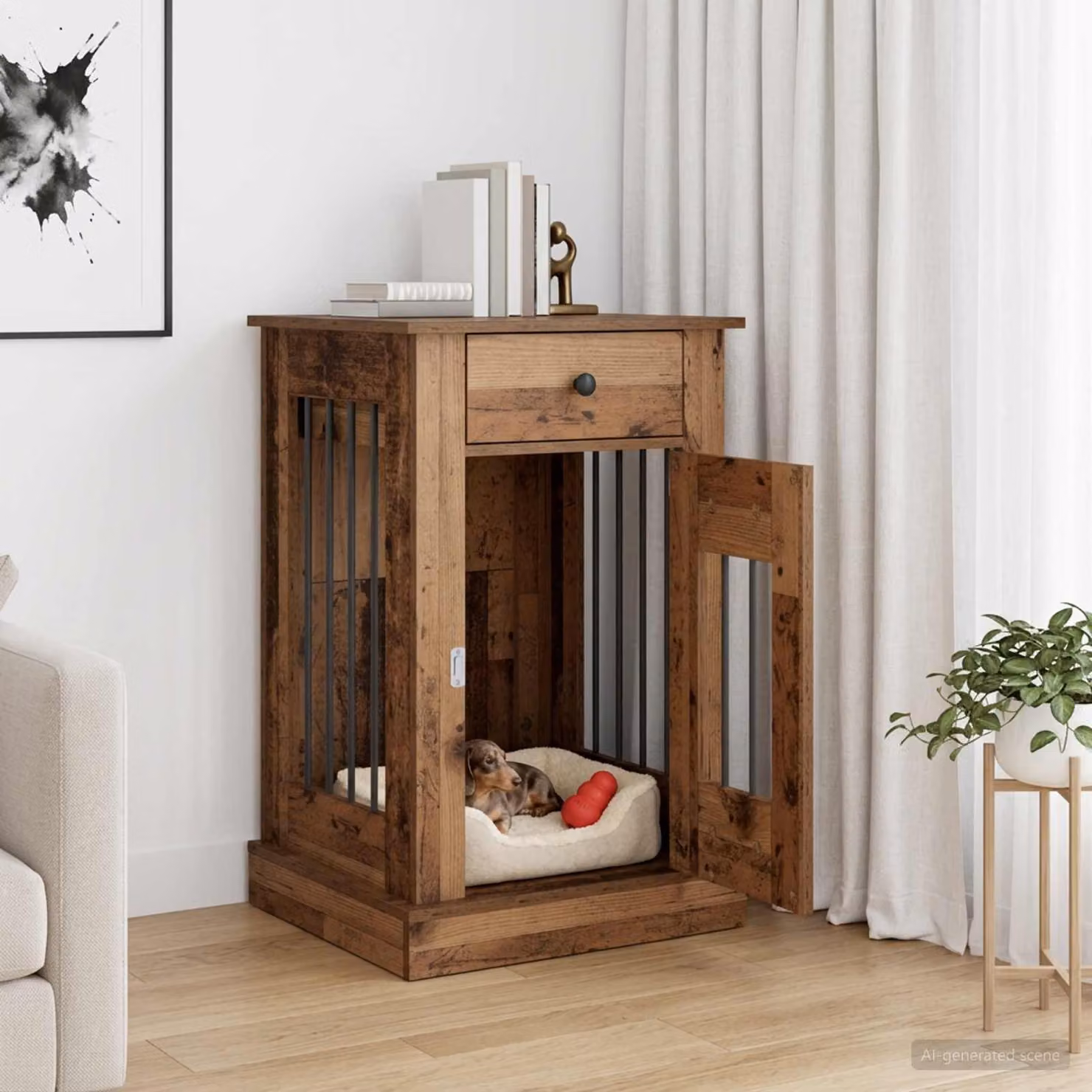 Mobile da cassa per cani vidaXL in legno color marrone L: 50 cm, P: 47,5 cm, H: 80 cm
