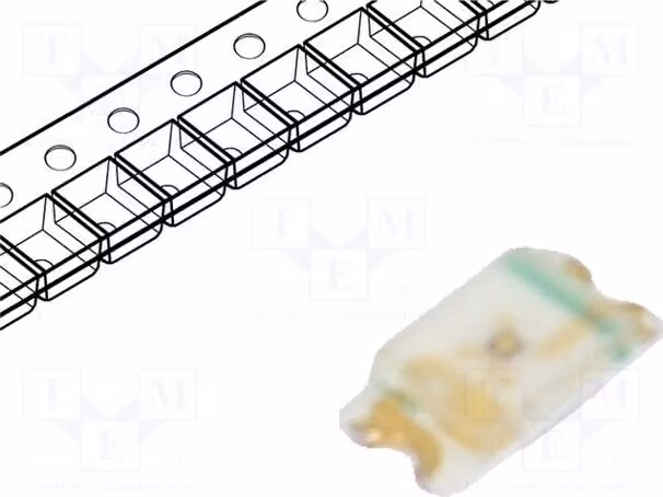 5 LED, 20mA, 1,6x0,8x0,36mm, 2,2V, 16÷40 mcd, SMD, rosso, 0603, 54mW, SML-E12V8WT86, diodo LED