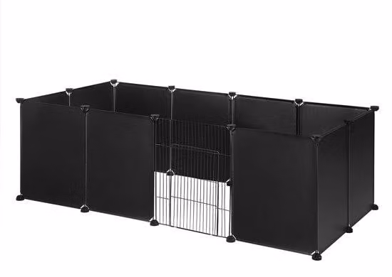 Cuccia con porticina - Giocattoli per cani, gatti e conigli - Cuccia per gatti - Plastica e metallo - 142x72x46 cm - Nero