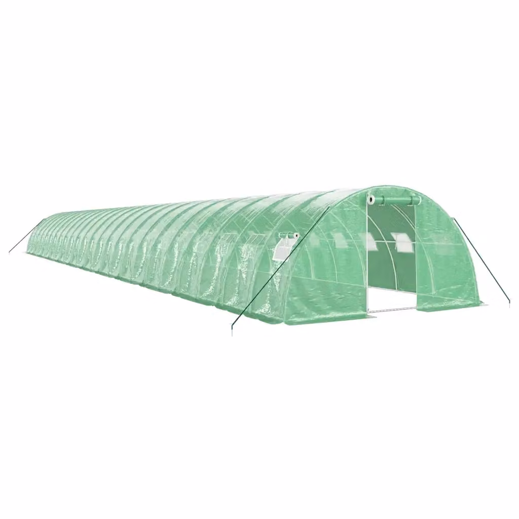 Serra Videx con Telaio in Acciaio Zincato Verde e Copertura in Policarbonato, L: 24 m, P: 4 m, H: 2 m – 2