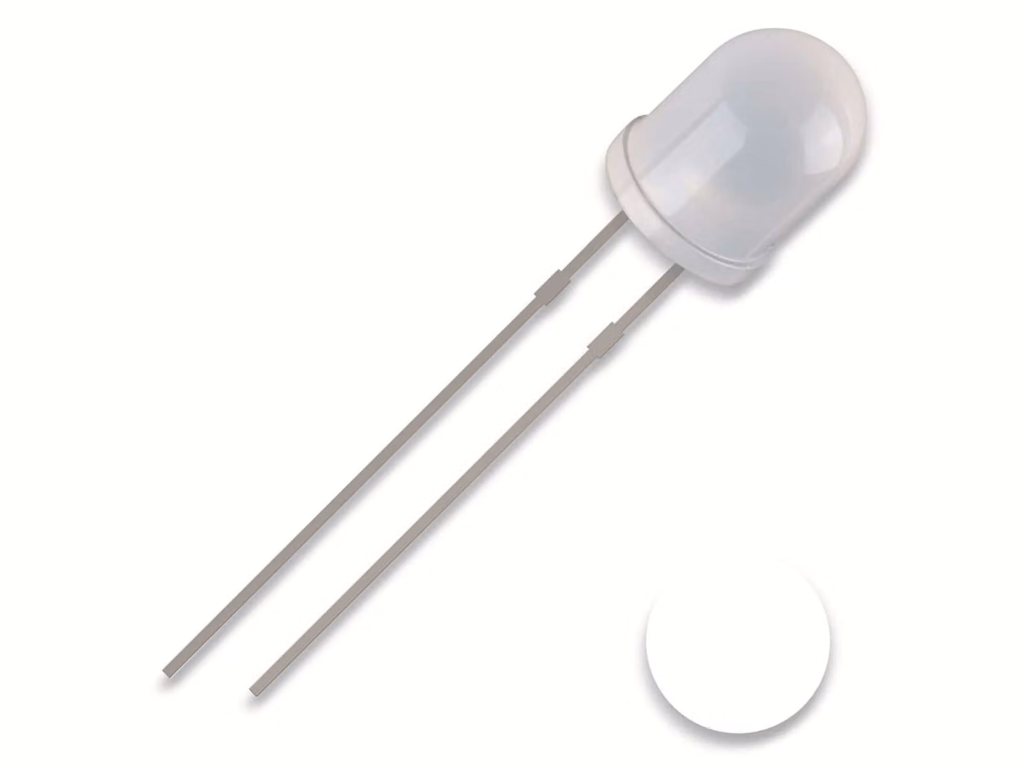 QUADRIOS LED, 5 mm, colore luce: bianco, colore alloggiamento: diffuso, 2500 mcd, 8000 K, 2,54 mm