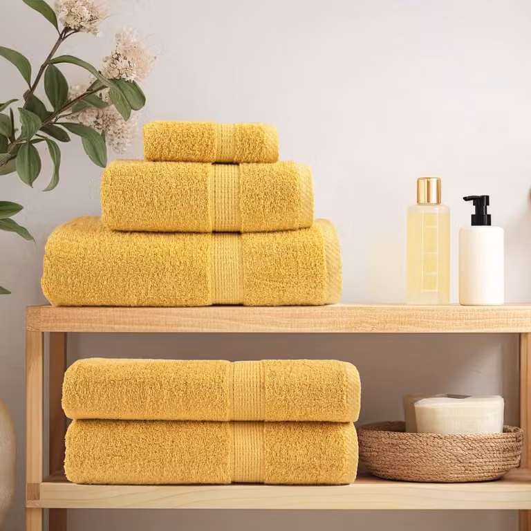 vidaXL Set ASciugamani SOLUND 8 pz Oro 600 gsm