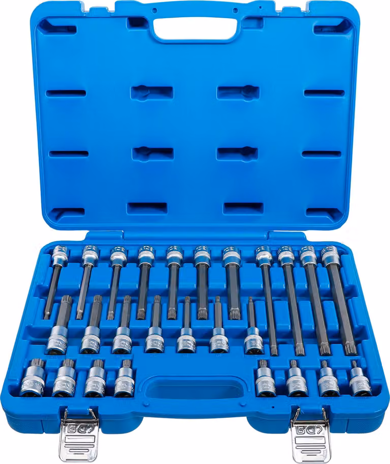 Set di bussole BGS con attacco quadro 12,5 mm (1/2") interno multidente (per XZN) 26 pezzi - 5180