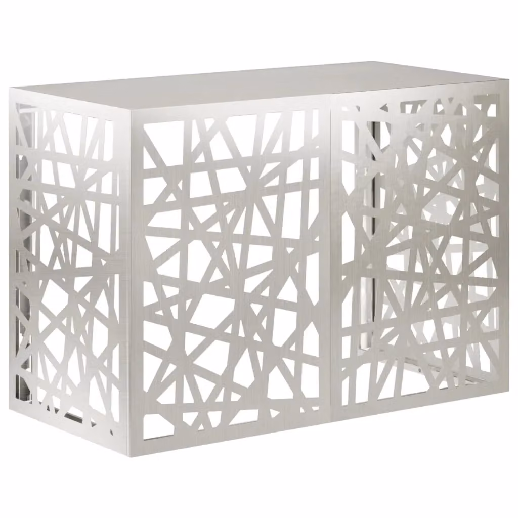 Copertura per condizionatore d'aria vidaXL in acciaio inossidabile, Argento, L 100 x P 50 x H 70 cm – 2