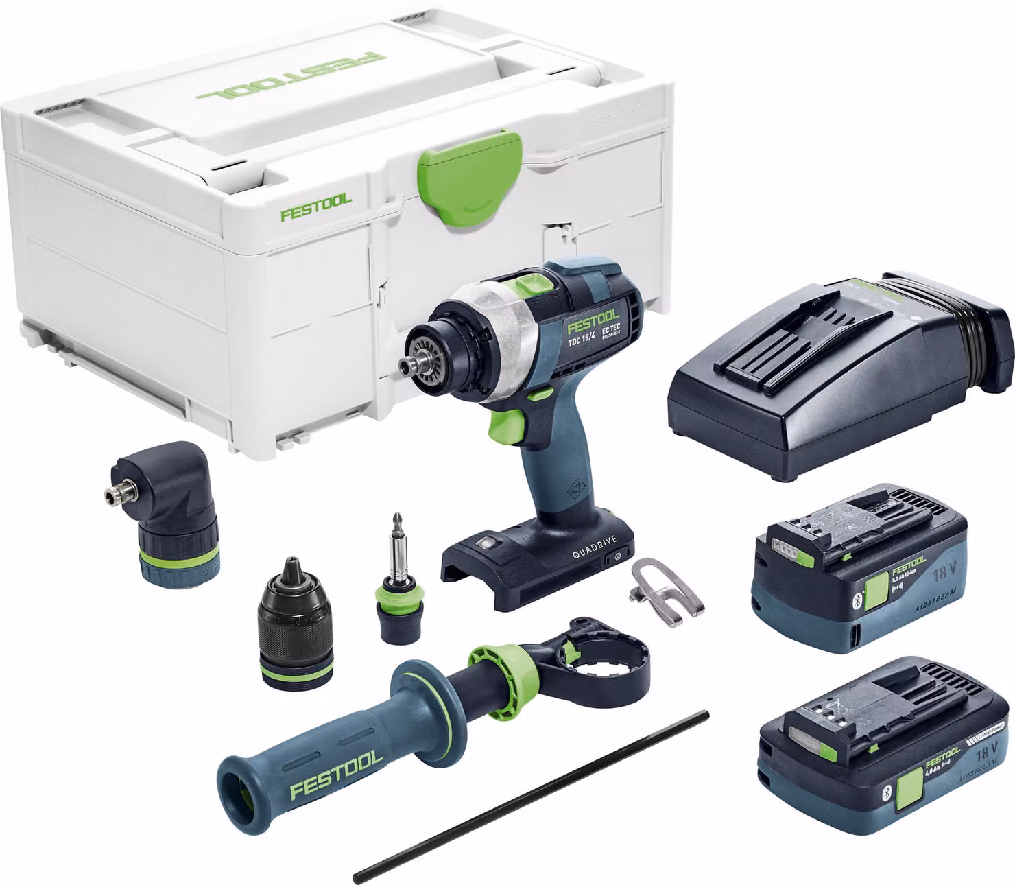 Trapano avvitatore a batteria Festool TDC 18/4 5,0/4,0 I-Set QUADRIVE | 577612