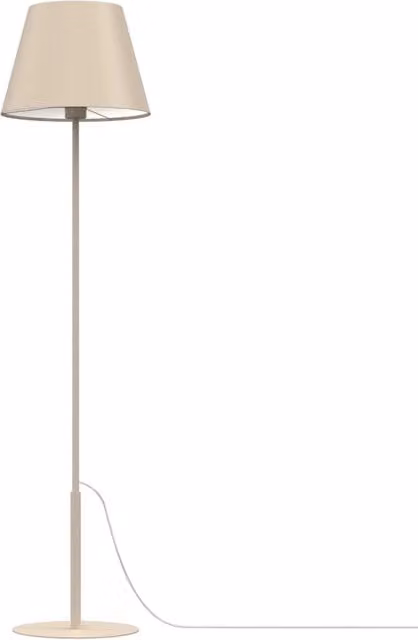 Lampada da terra classica Arden beige in metallo e tessuto con attacco E27, H: 154 cm, L: 38 cm, P: 38 cm