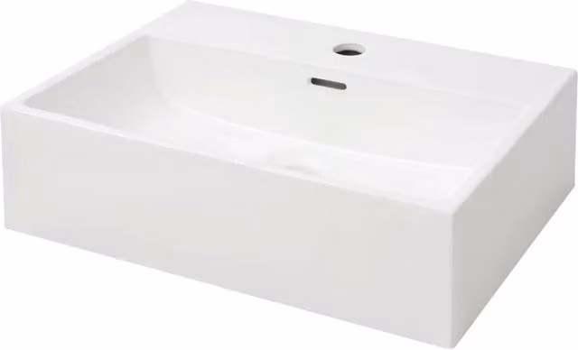 Lavandino con Foro Rubinetto in Ceramica Bianca 51,5x38,5x15 cm CFW5184803