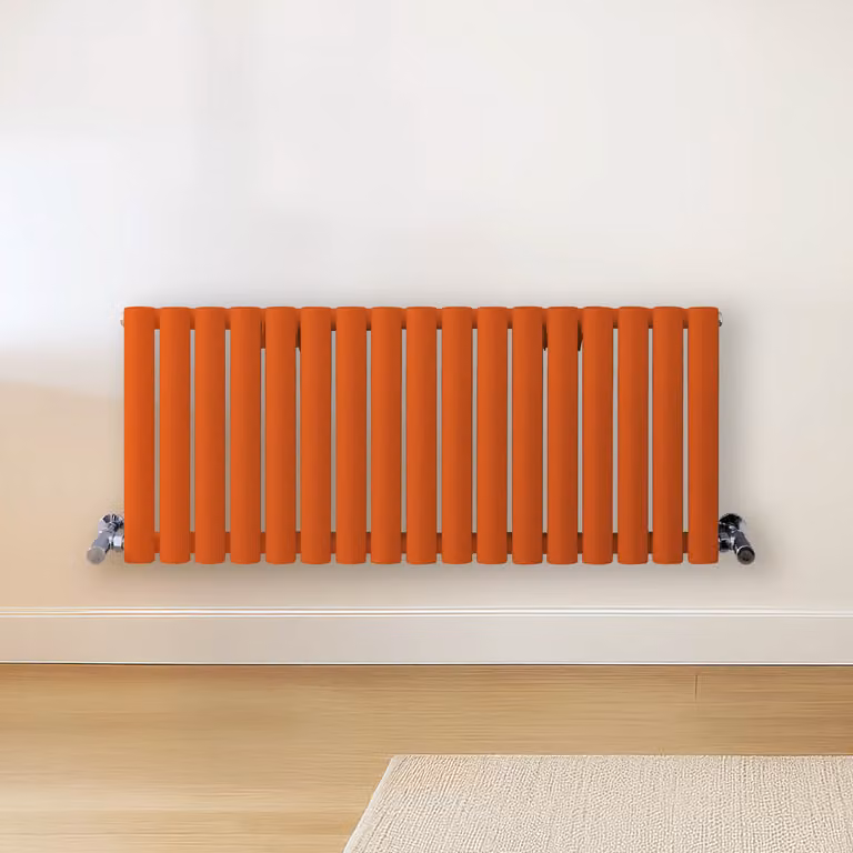 Radiatore di Design Orizzontale  Arancione (Sunset Orange) -  400mm x 1000mm  - Pannello Doppio  - Revive