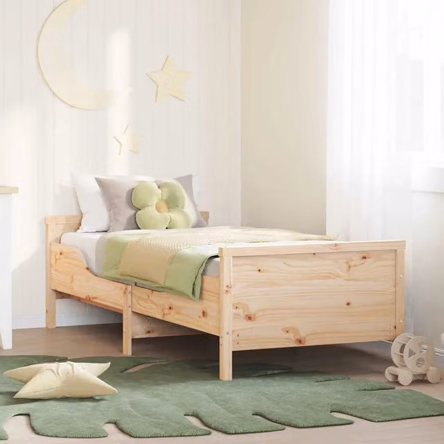 Struttura letto in legno di pino marrone stile minimalista vidaXL L/P: 200 x 80 cm