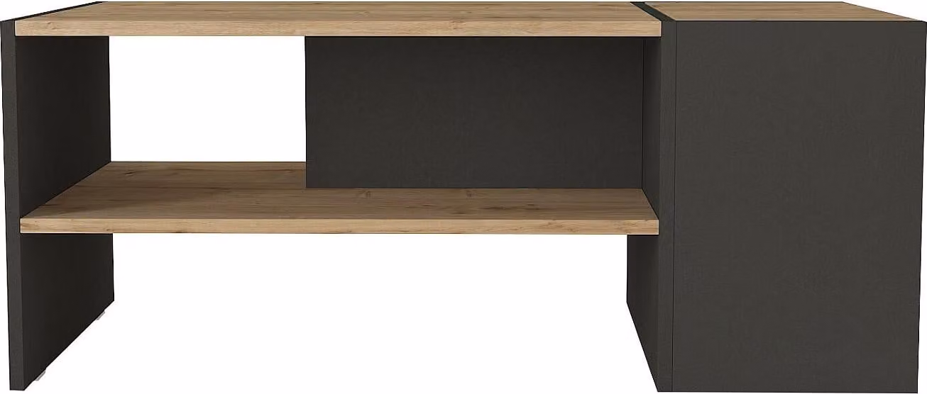 Tavolino con vano portaoggetti - Antracite e colori del legno - VELKAN